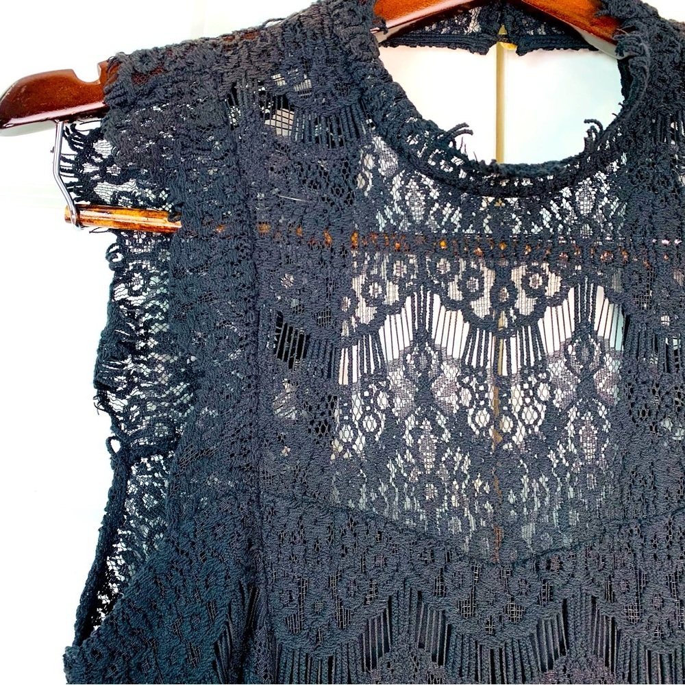 NWT Free People Lace Daydream Bodycon Slip Dress Black - Picture 8 of 15